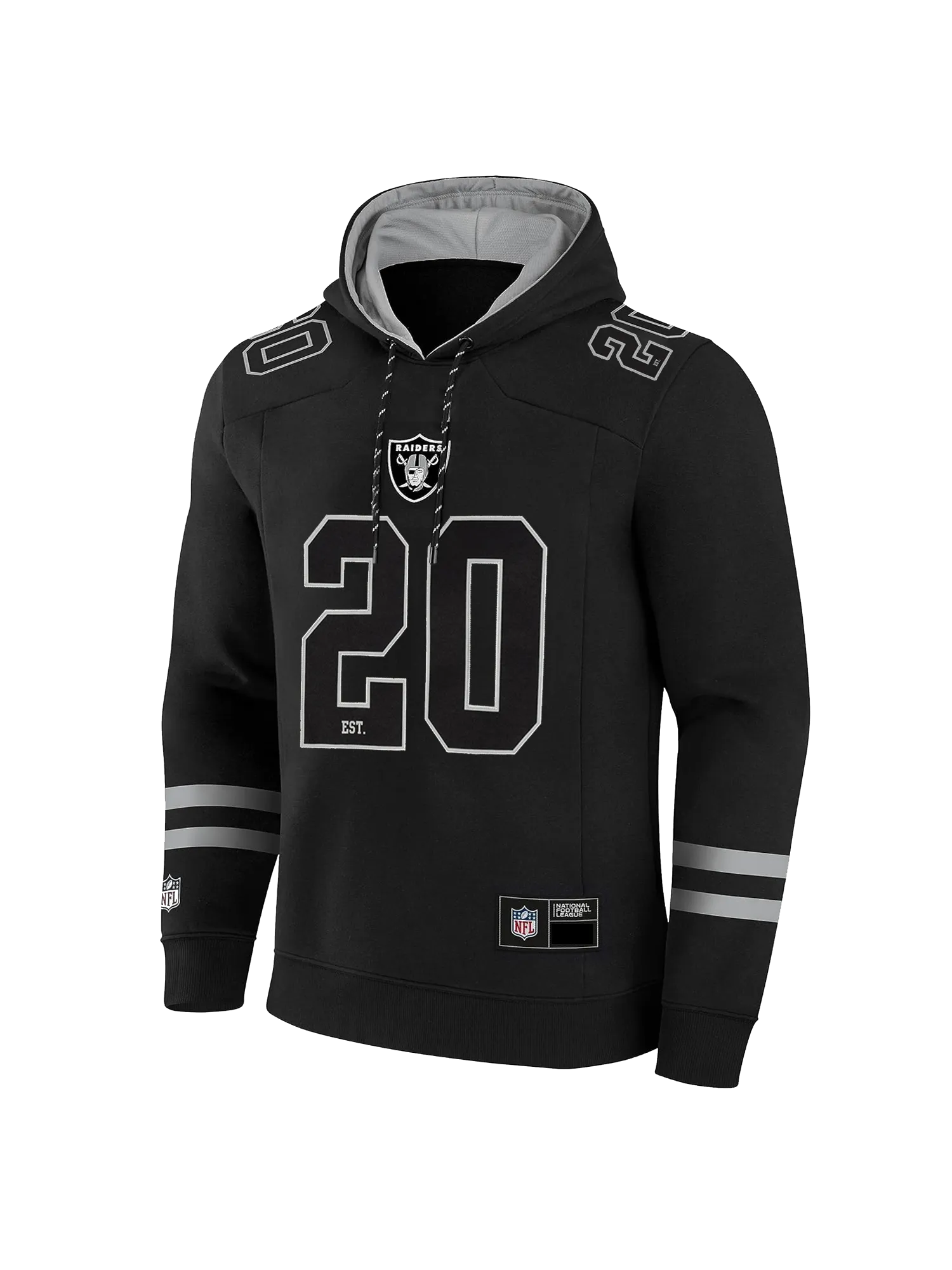 Las Vegas Raiders NFL Foundation Panel Hoodie Jumper - Black