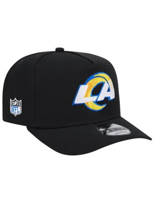 Los Angeles Rams New Era NFL Team 9FIFTY A-Frame Pre-Curved Snapback Hat - Black