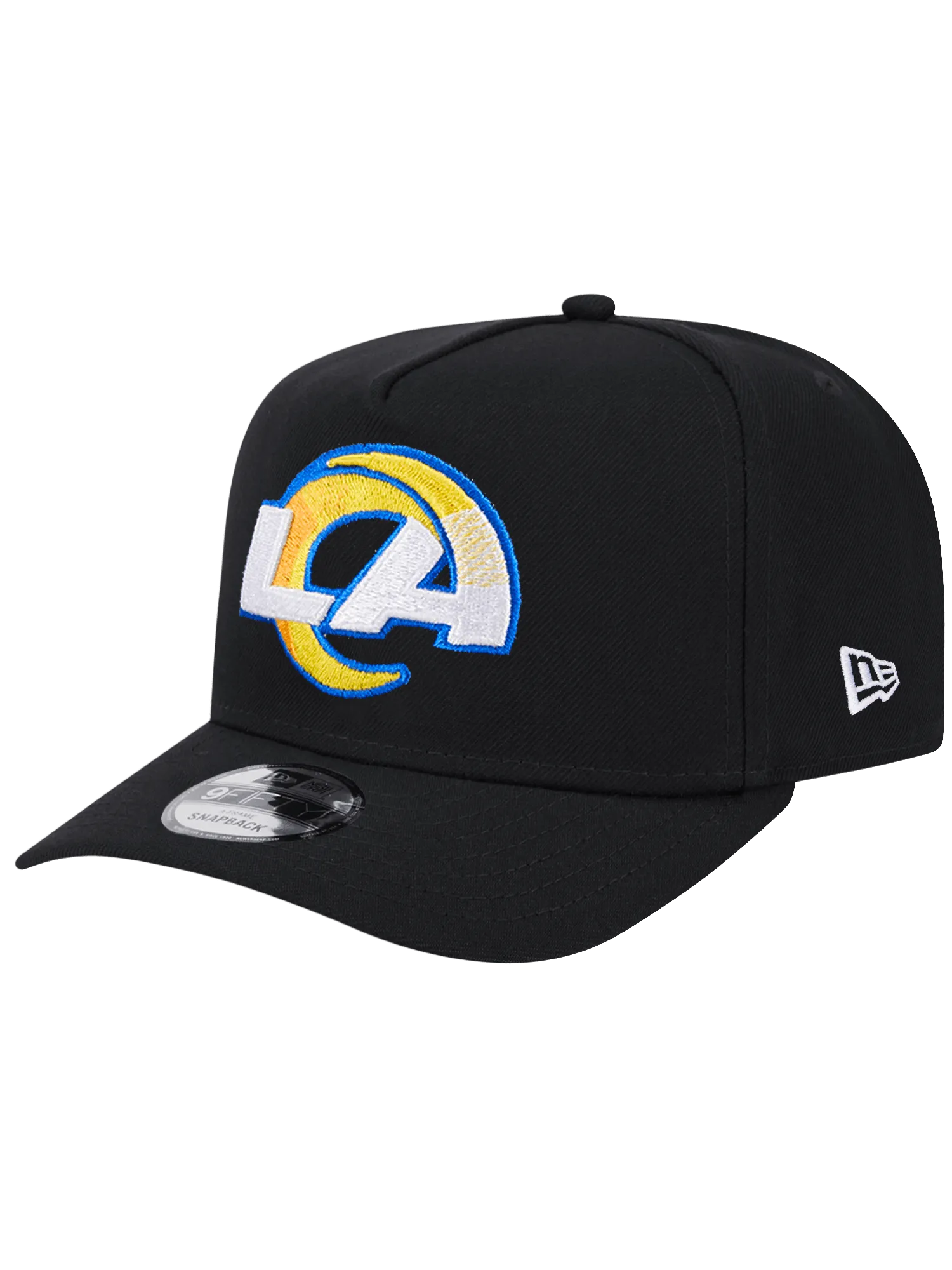 Los Angeles Rams New Era NFL Team 9FIFTY A-Frame Pre-Curved Snapback Hat - Black