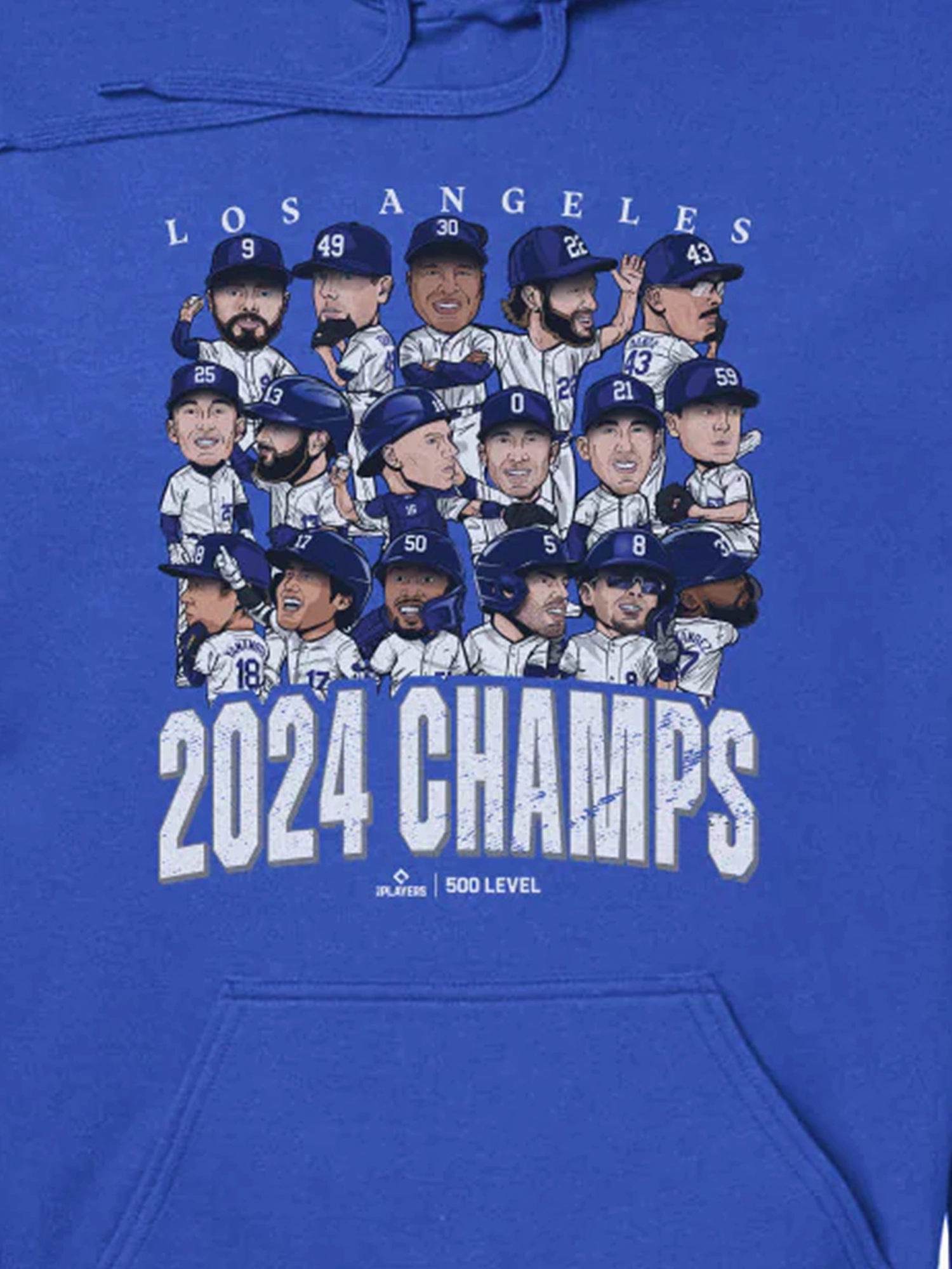 Los Angeles Dodgers 500 Level MLB 24 Champions Group Hoodie Jumper - Blue