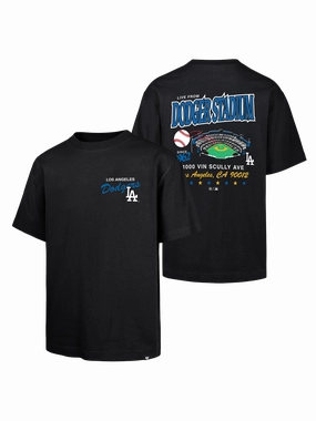 Los Angeles Dodgers '47 MLB Stadium Vintage Foundation T-Shirt - Black