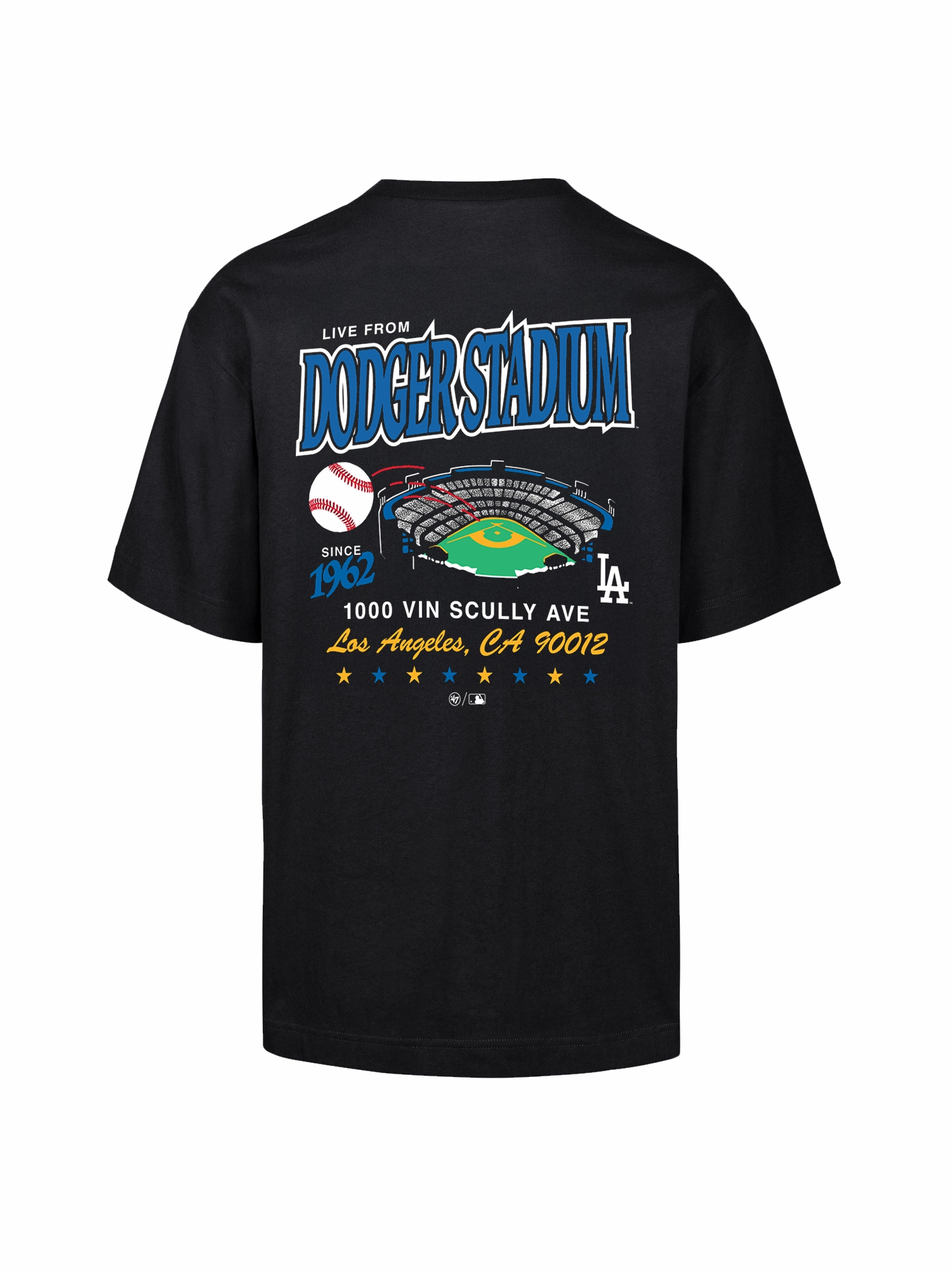 Los Angeles Dodgers '47 MLB Stadium Vintage Foundation T-Shirt - Black