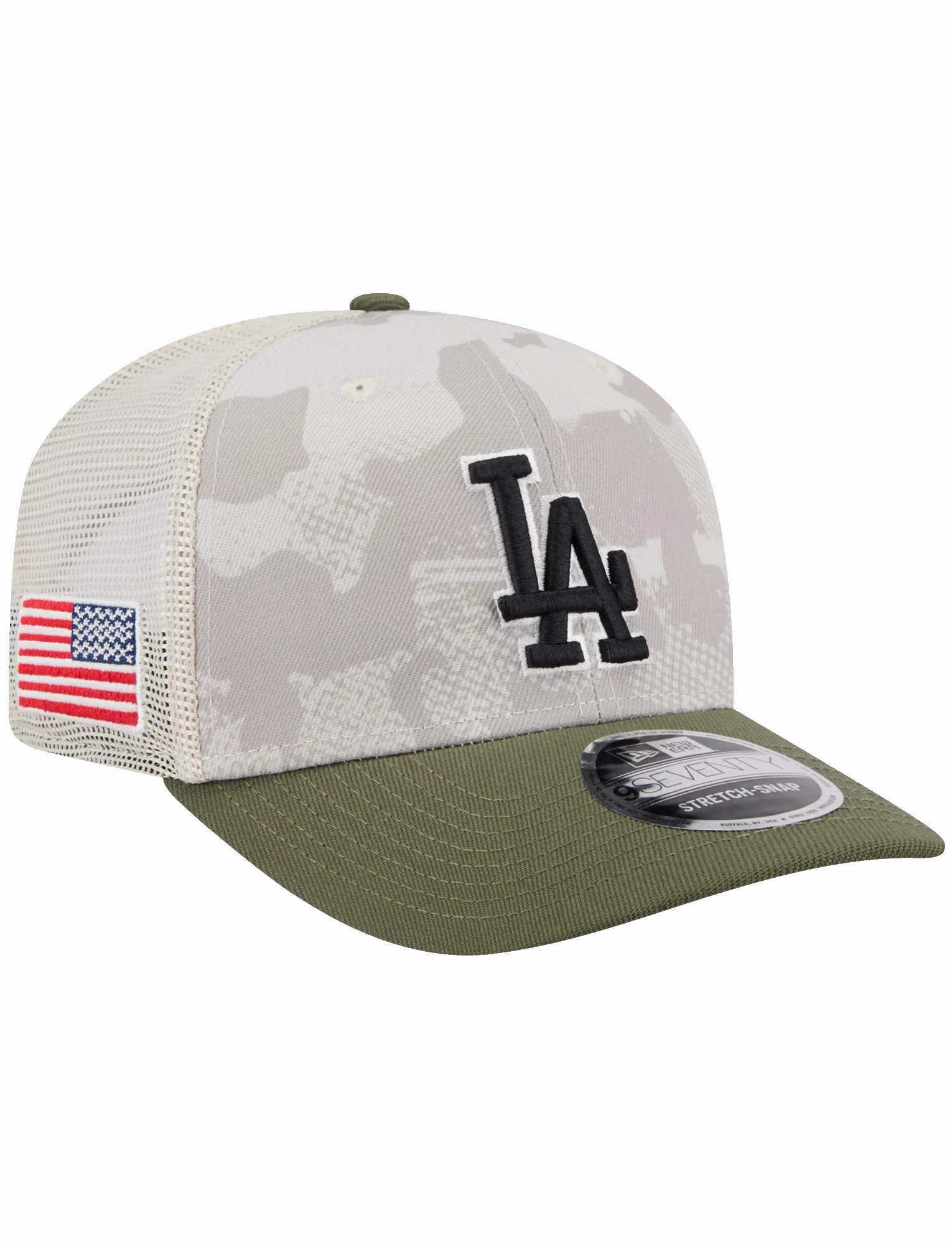 Los Angeles Dodgers New Era MLB Armed Forces 2025 9SEVENTY Stretch-Snapback Hat