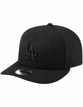Los Angeles Dodgers New Era MLB Black On Black 9FIFTY Pre-Curved Snapback Hat