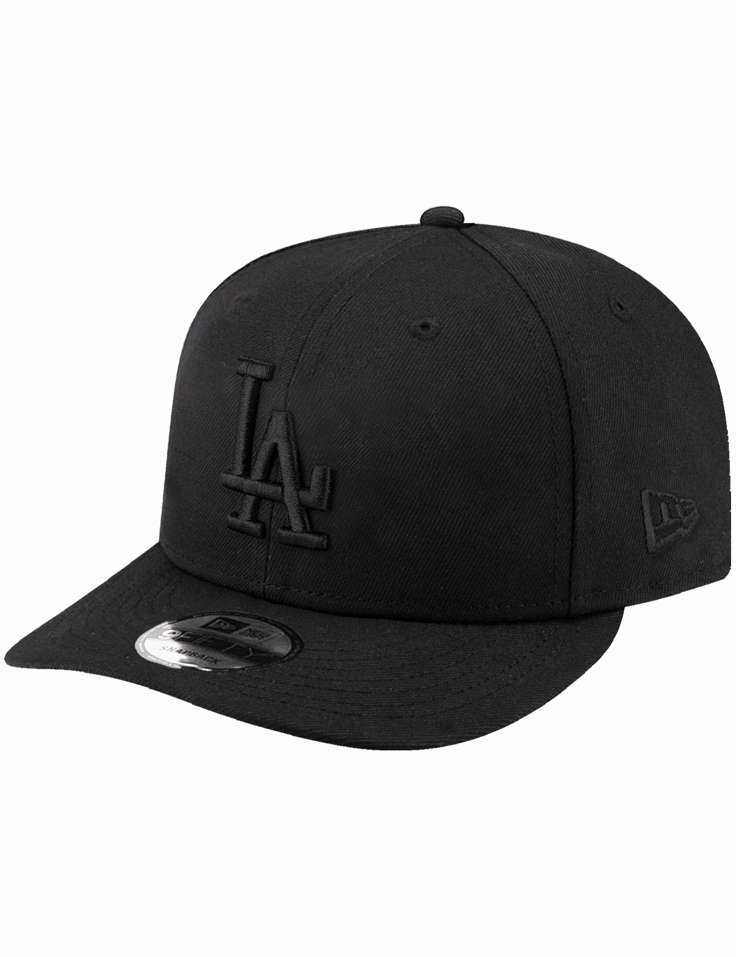 Los Angeles Dodgers New Era MLB Black On Black 9FIFTY Pre-Curved Snapback Hat