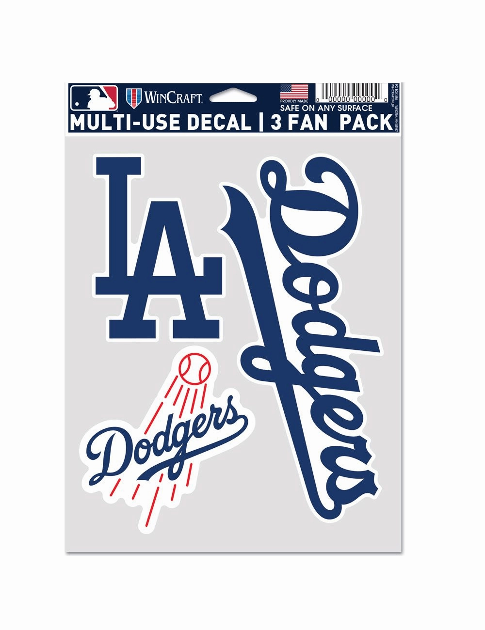 Los Angeles Dodgers Wincraft MLB Multi Use Decal 3 Pack Set