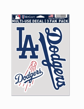 Los Angeles Dodgers Wincraft MLB Multi Use Decal 3 Pack Set