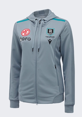 Macron Port Adelaide M21 Travel Womens Polydiag Hooded Sweatshirt