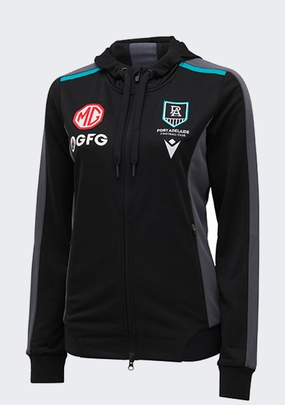 Macron Port Adelaide M21 Travel Womens Polydiag Hooded Sweatshirt