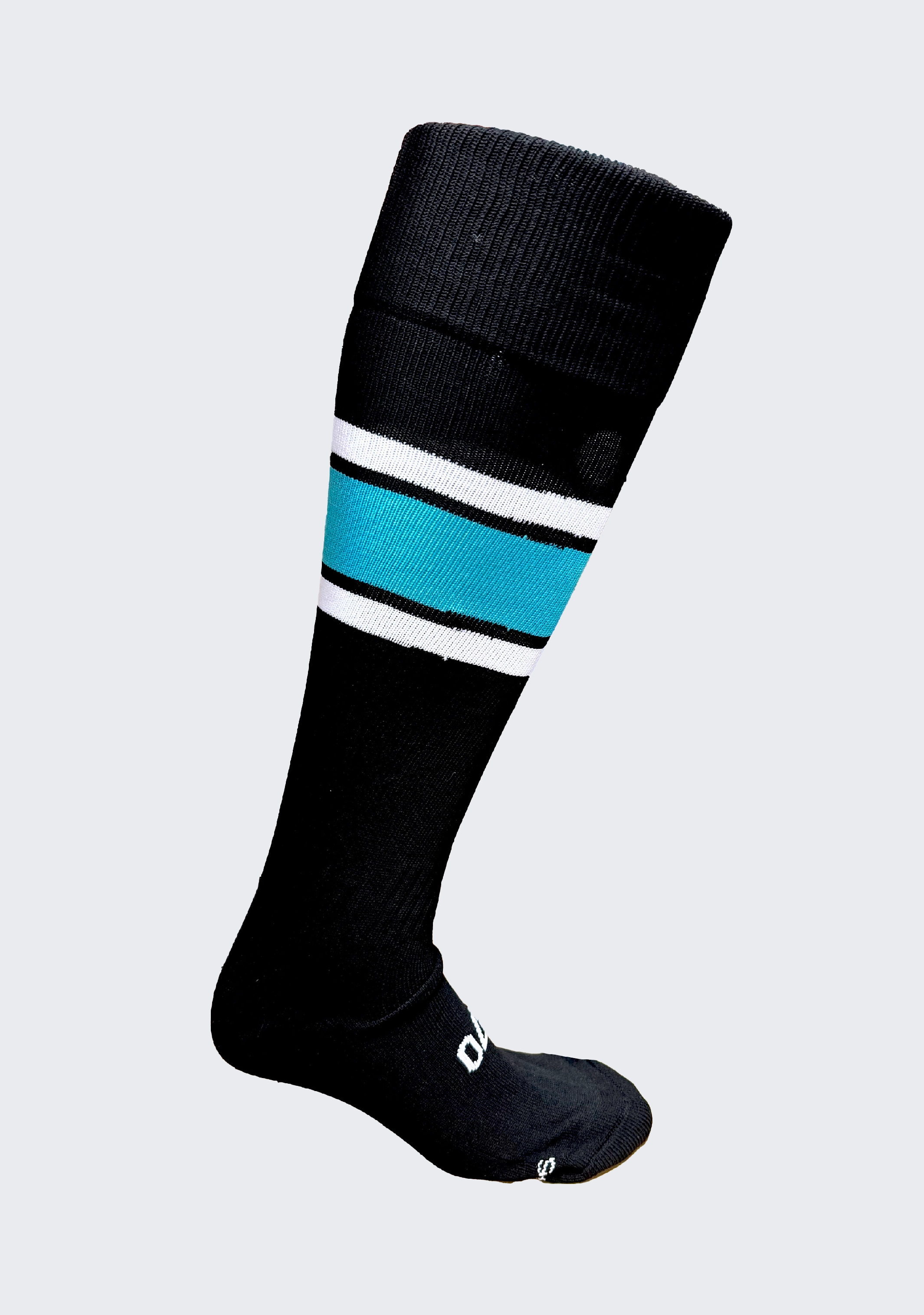 Macron Senior Port Adelaide Clash Full Length Socks Black/Teal