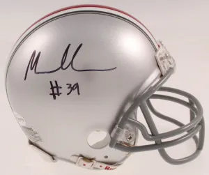 Malik Harrison Signed Ohio State Buckeyes Mini Helmet (TSE COA)Ravens Linebacker