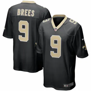 Men's Nike Drew Brees Black New Orleans Saints Game Player - Jersey
