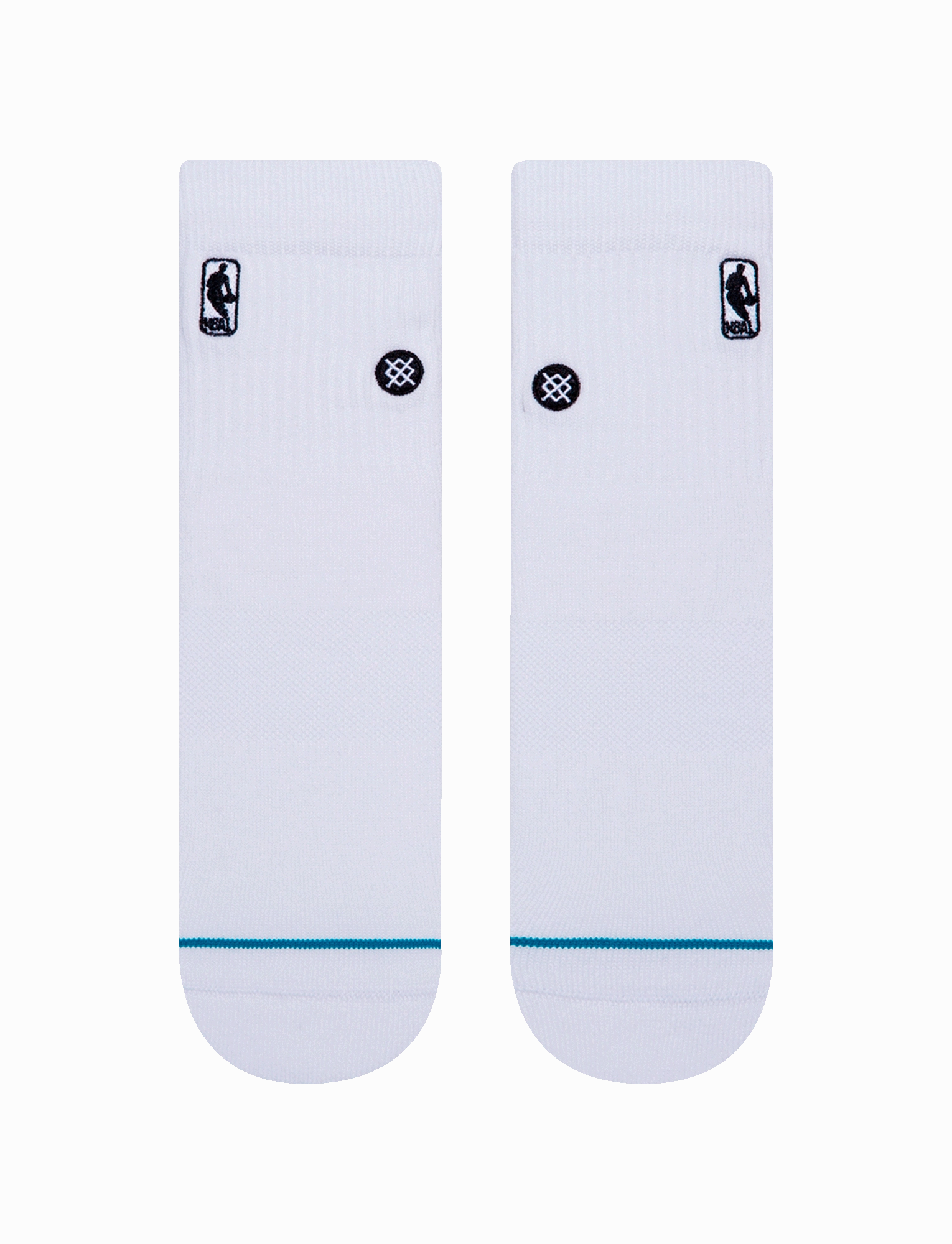 Mens NBA Logoman Stance Black & White Quarter Socks - White