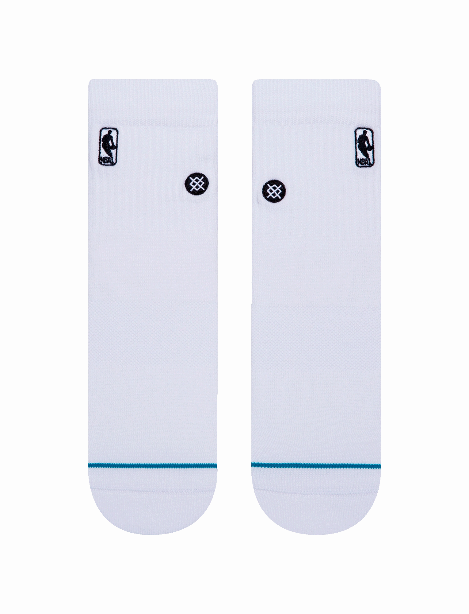Mens NBA Logoman Stance Black & White Quarter Socks - White