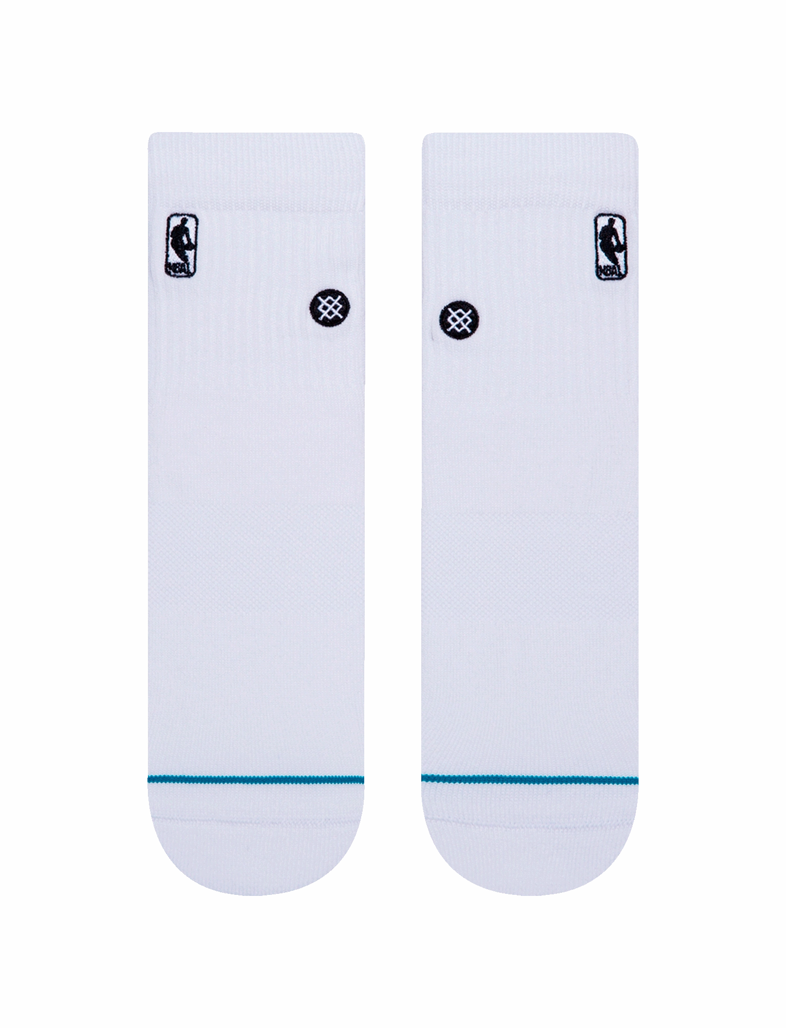 Mens NBA Logoman Stance Black & White Quarter Socks - White
