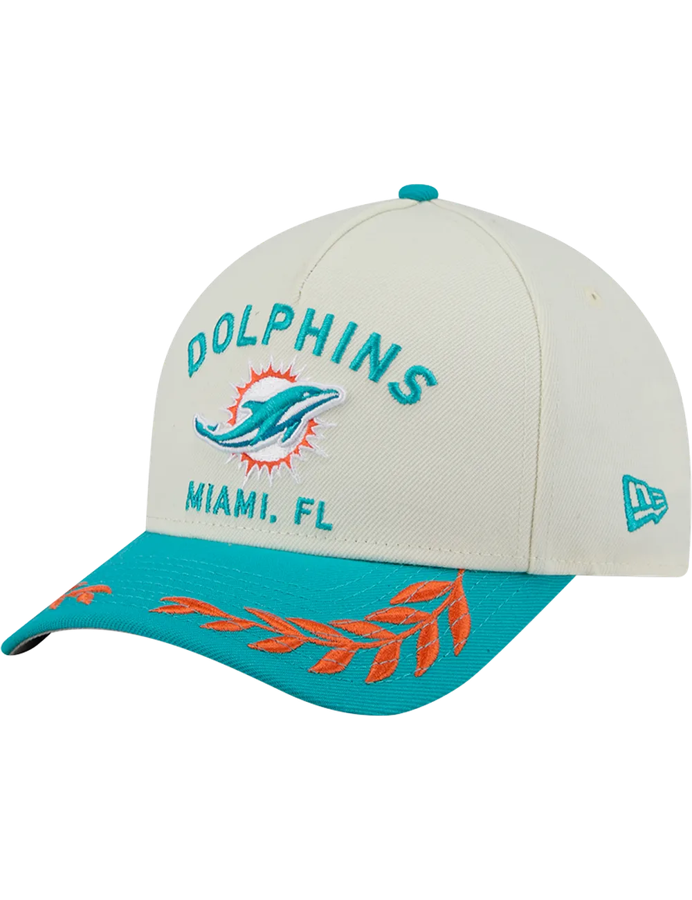Miami Dolphins New Era NFL 25 Draft 9FORTY M-Crown Snapback Hat - Chrome