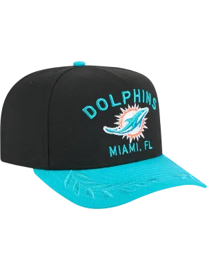 Miami Dolphins New Era NFL 25 Draft Pre-Curved 9FIFTY A-Frame Snapback Hat - Black