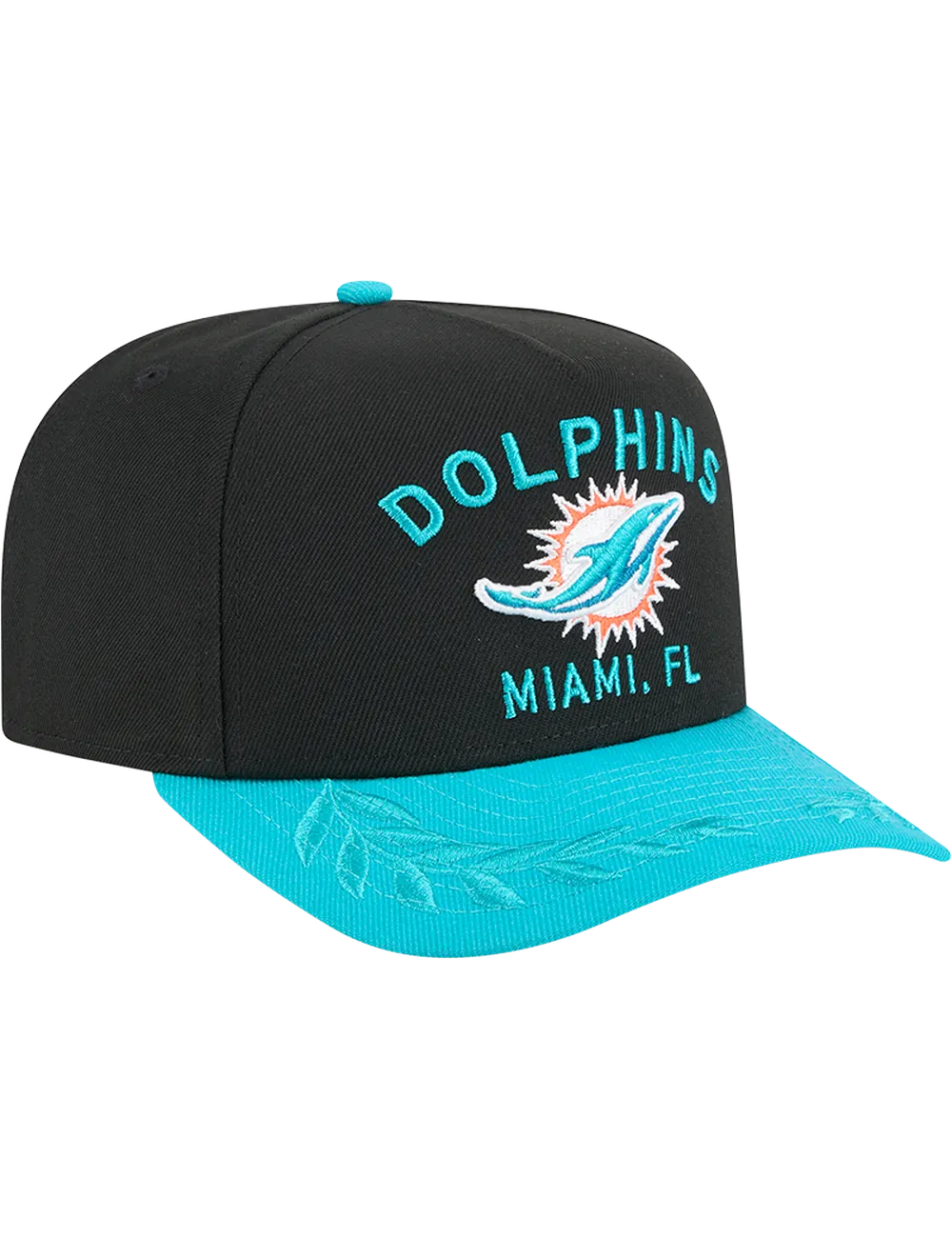 Miami Dolphins New Era NFL 25 Draft Pre-Curved 9FIFTY A-Frame Snapback Hat - Black