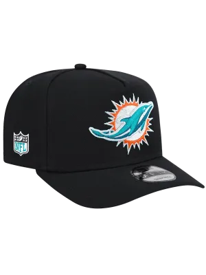 Miami Dolphins New Era NFL Team 9FIFTY A-Frame Pre-Curved Snapback Hat - Black