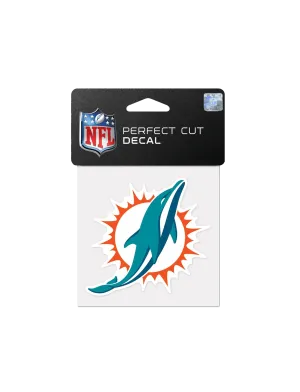 Miami Dolphins Wincraft NFL 4" x 4" Perfect Cut Decal