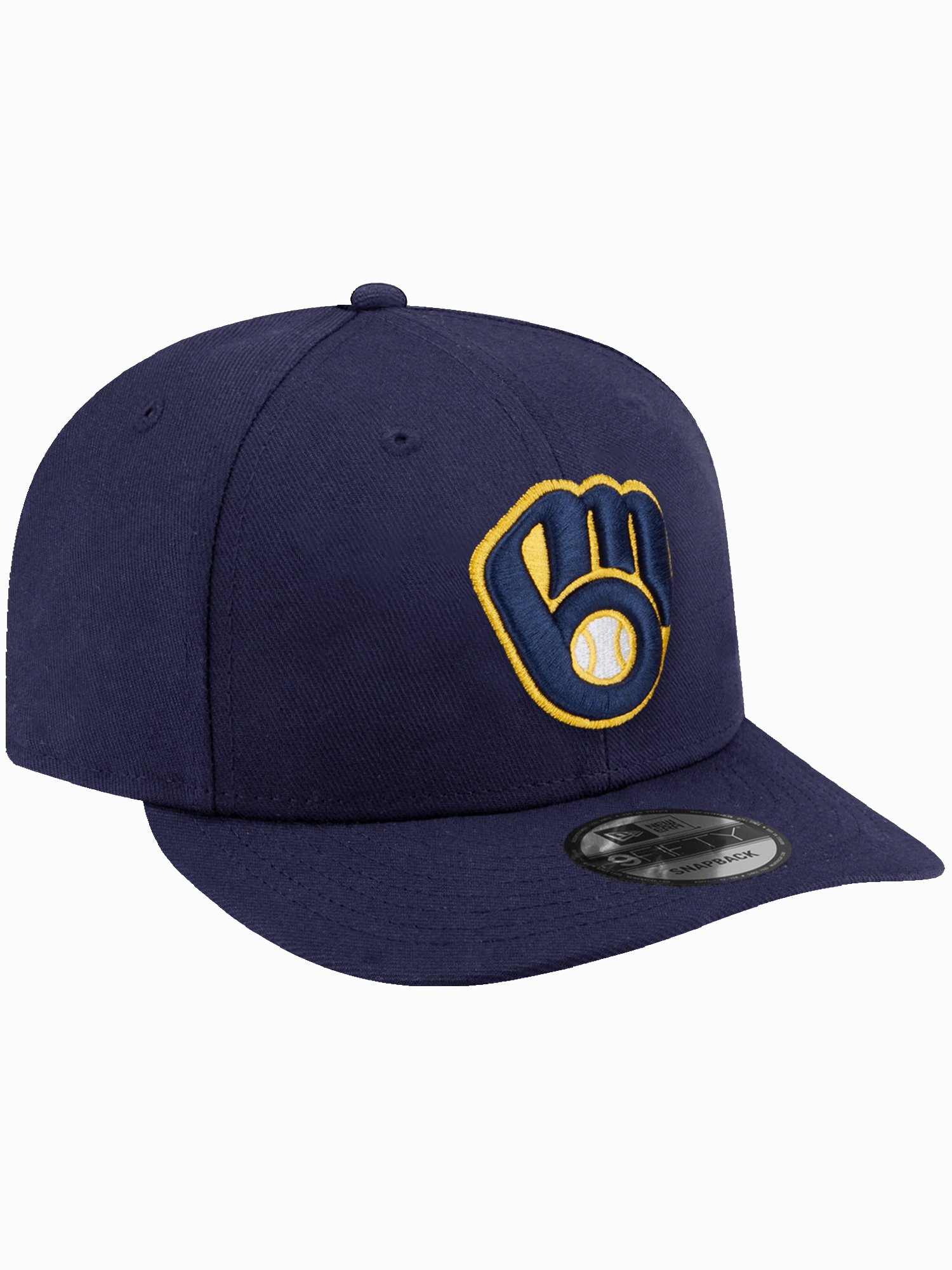 Milwaukee Brewers New Era MLB Team Pre-Curved 9FIFTY Snapback Hat - Navy