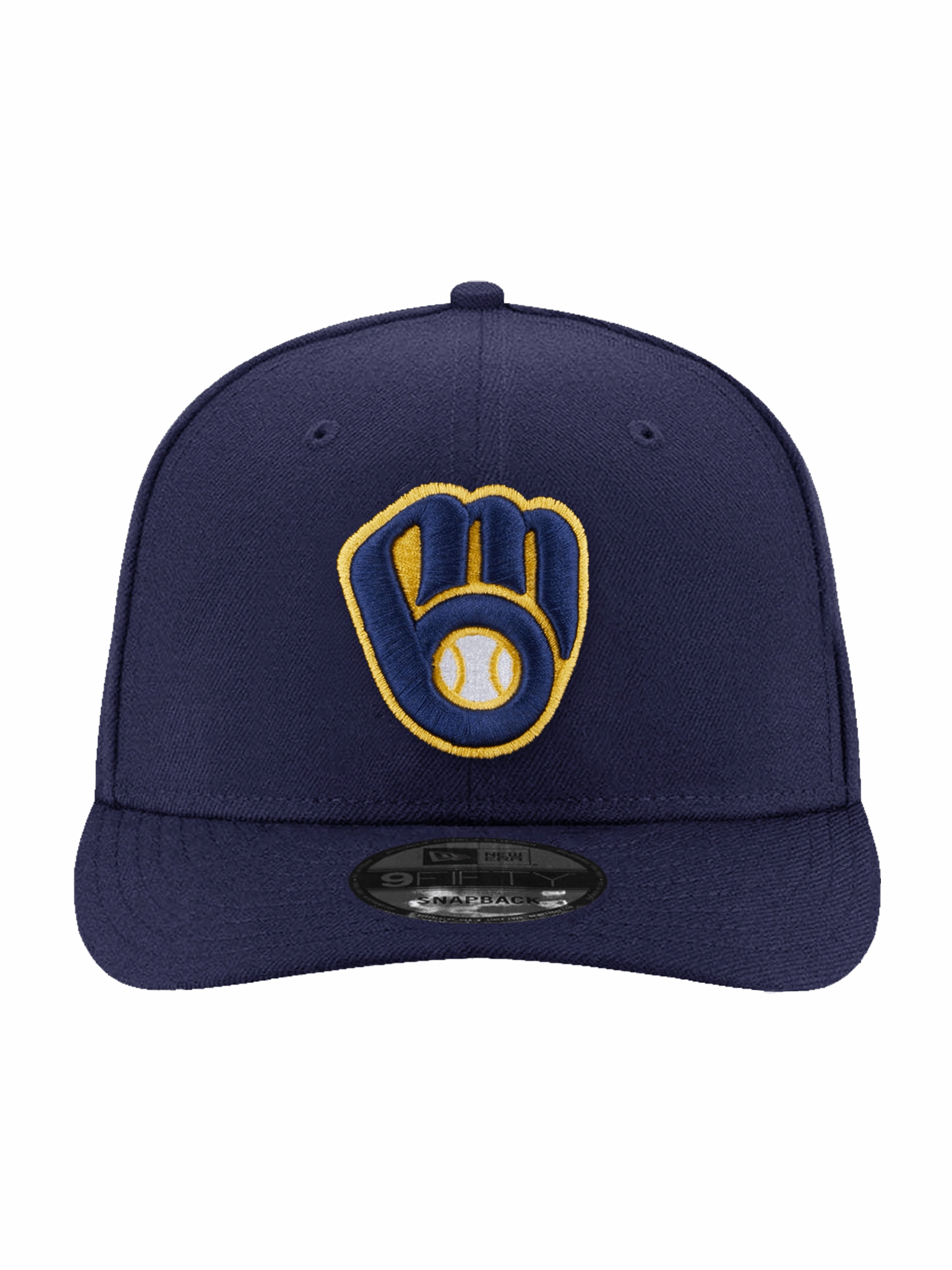 Milwaukee Brewers New Era MLB Team Pre-Curved 9FIFTY Snapback Hat - Navy