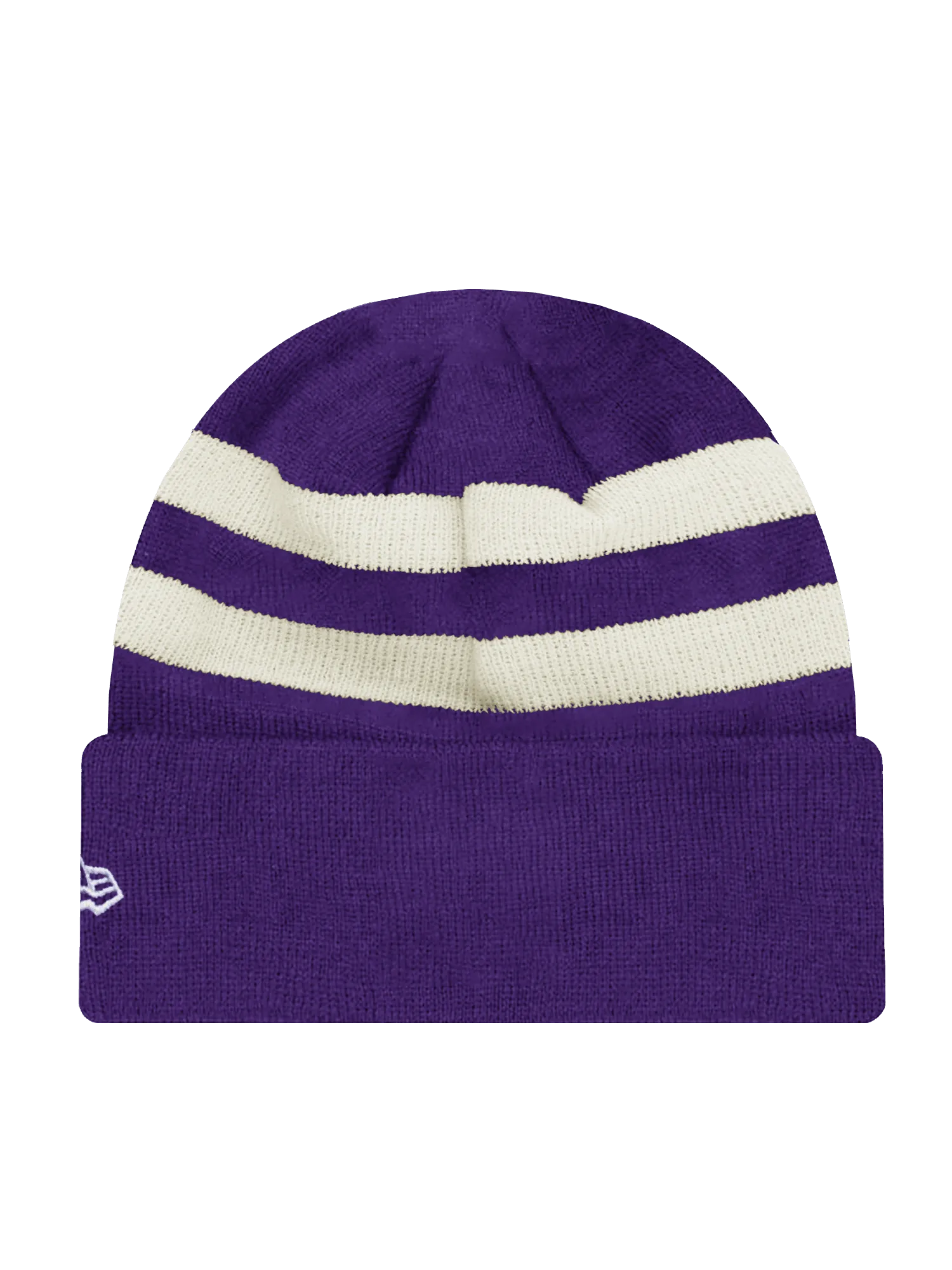 Minnesota Vikings New Era NFL Ivory Stripe Knit Beanie - Purple