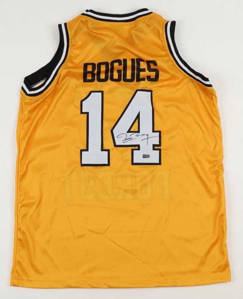 Muggsy Bogues Signed Wake Forest Demon Deacons Jersey (Steiner) 1987 1st Rnd Pck