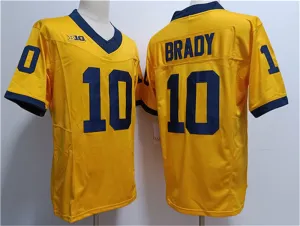 M.Wolverines #10 Tom Brady 2023 F.U.S.E. Yellow Stitched Jersey College Jerseys