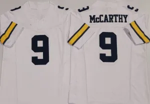 M.Wolverines #9 J.J. McCarthy White 2024 F.U.S.E. Stitched Football American College Jerseys