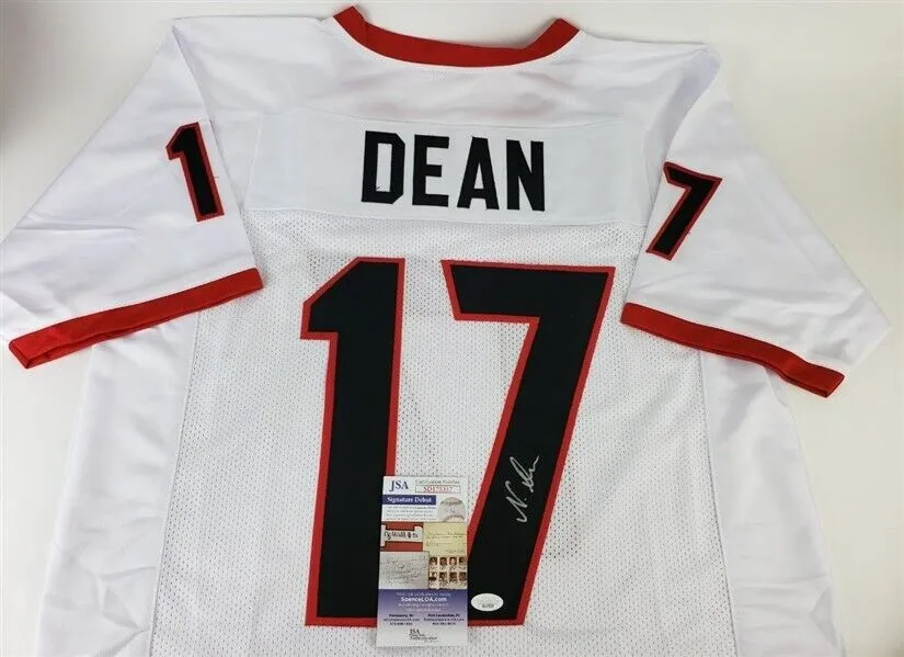 Nakobe Dean Signed Georgia Bulldogs Jersey (JSA COA) Univ. of Ga. Linebacker