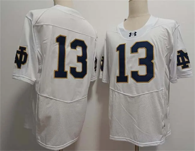 N.Dame Fighting Irish #13 Riley Leonard White 2024 F.U.S.E. Limited Stitched Stitched American College Jerseys