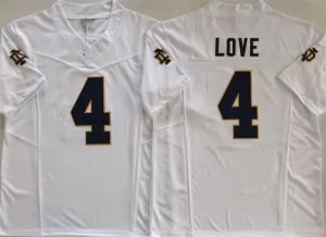 N.Dame Fighting Irish #4 Jeremiyah Love White 2024 F.U.S.E. Limited Stitched Football  American College Jerseys