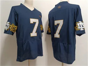 N.Dame Fighting Irish #7 Audric Estim Navy Limited Stitched Jersey College Jerseys