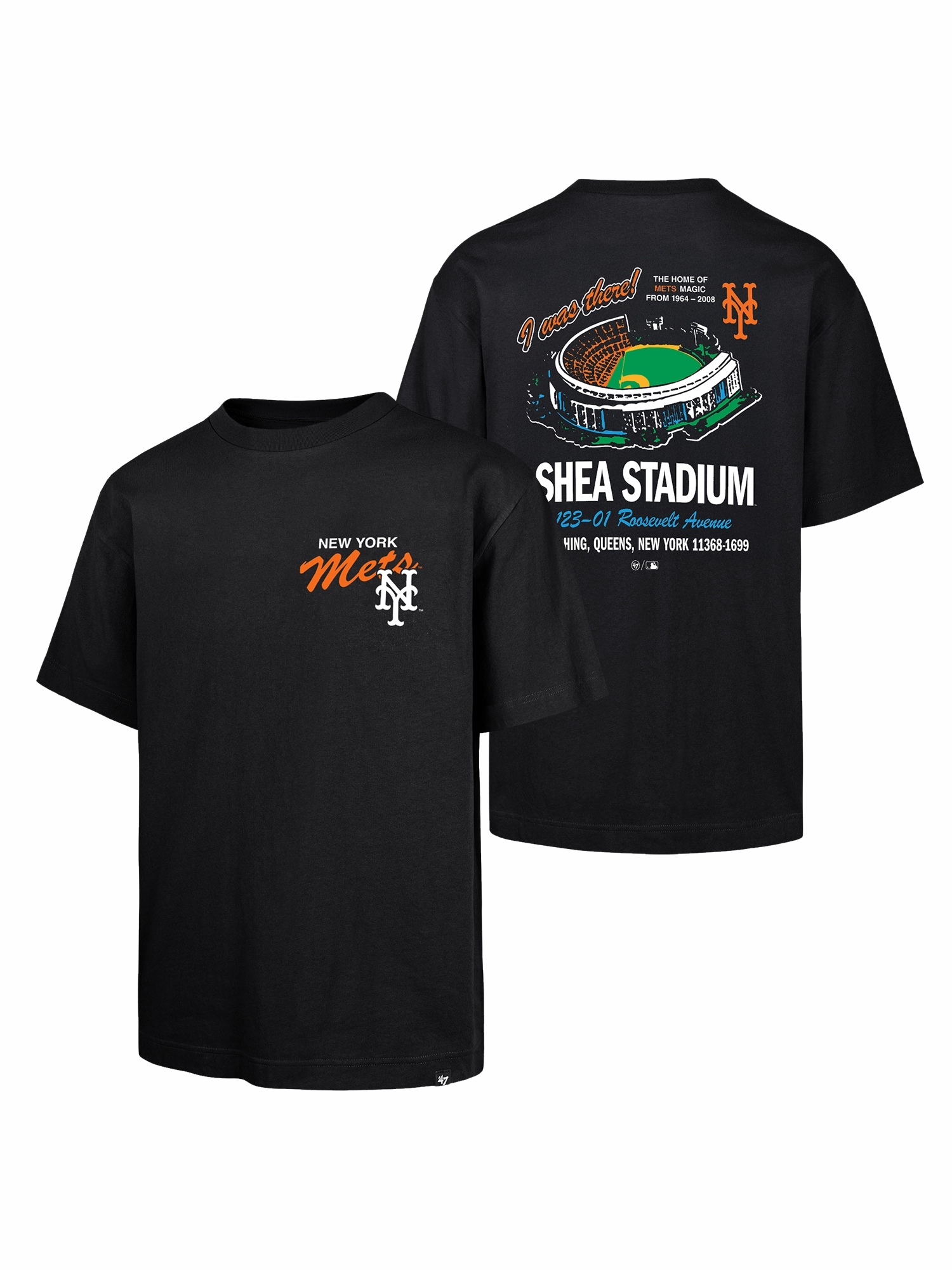New York Mets '47 MLB Stadium Vintage Foundation T-Shirt - Black