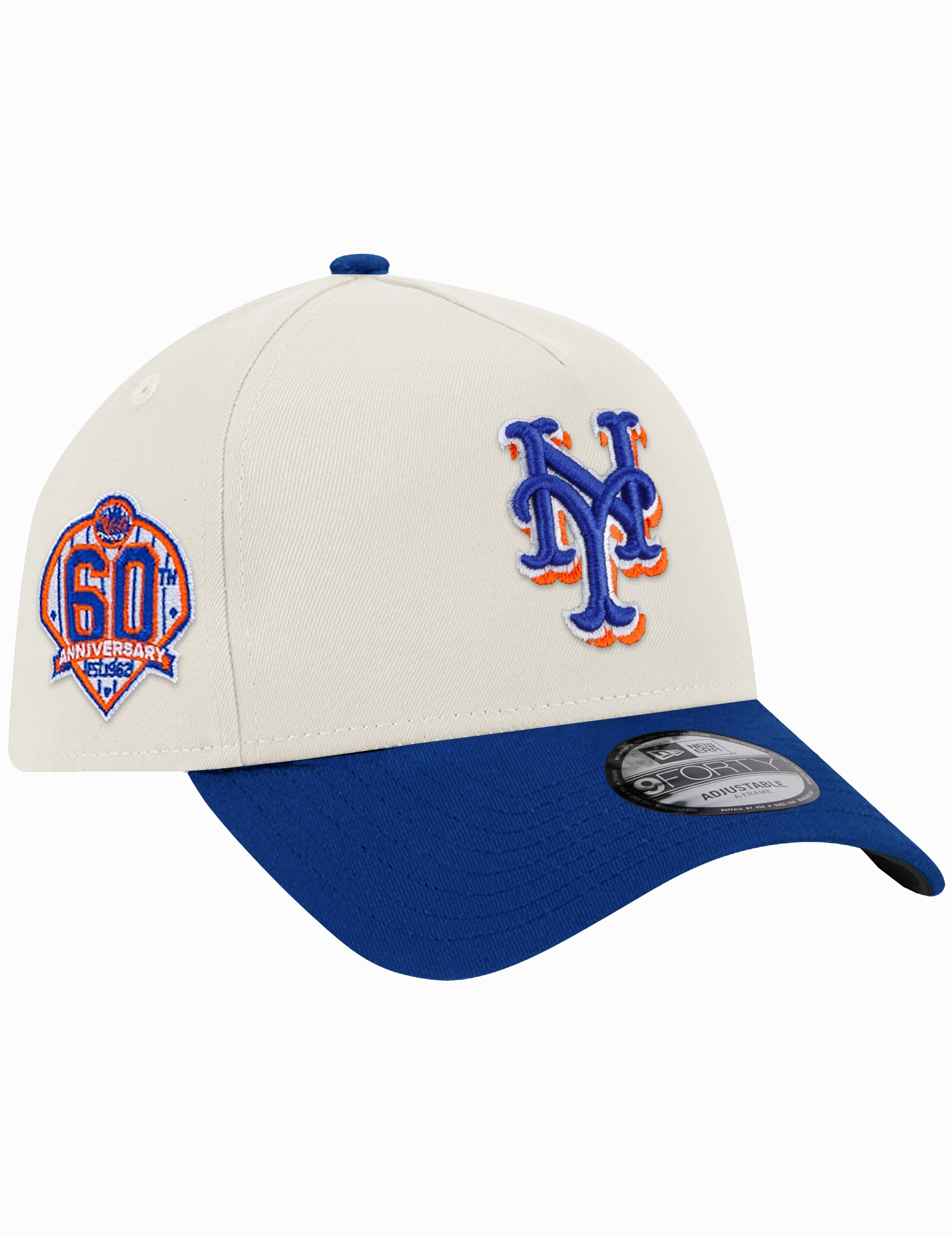 New York Mets New Era MLB 60th Ann 9FORTY A-Frame Snapback Hat - Chrome