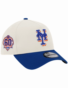 New York Mets New Era MLB 60th Ann 9FORTY A-Frame Snapback Hat - Chrome