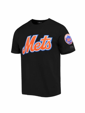 New York Mets Pro Standard MLB Classic Chenille T-Shirt - Black