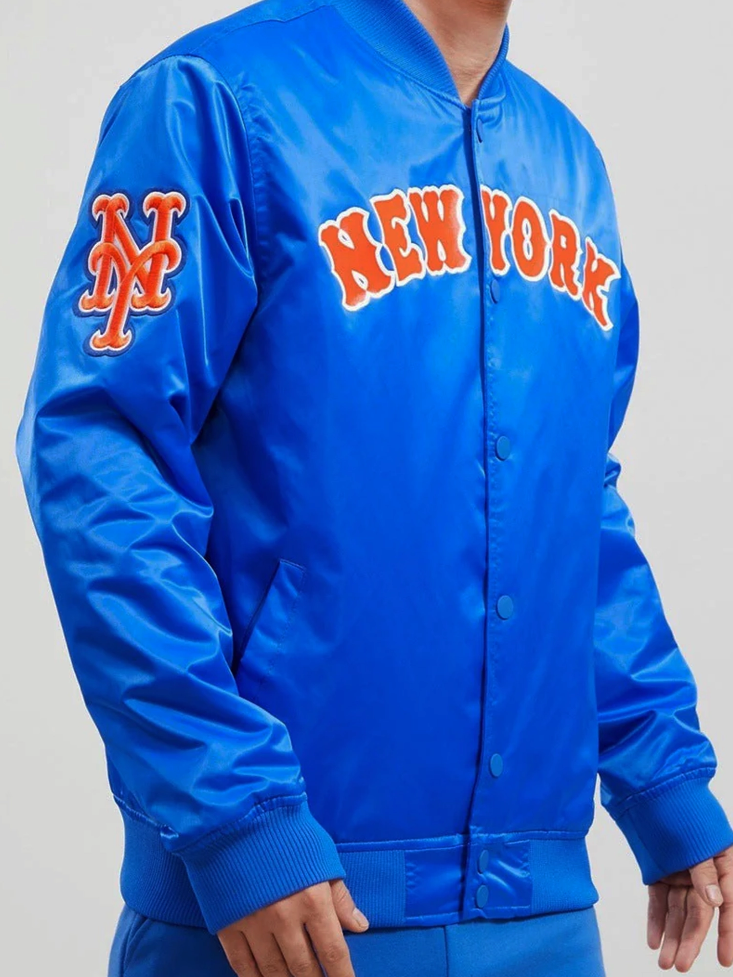 New York Mets Pro Standard MLB Team Classic Satin Button Jacket - Blue