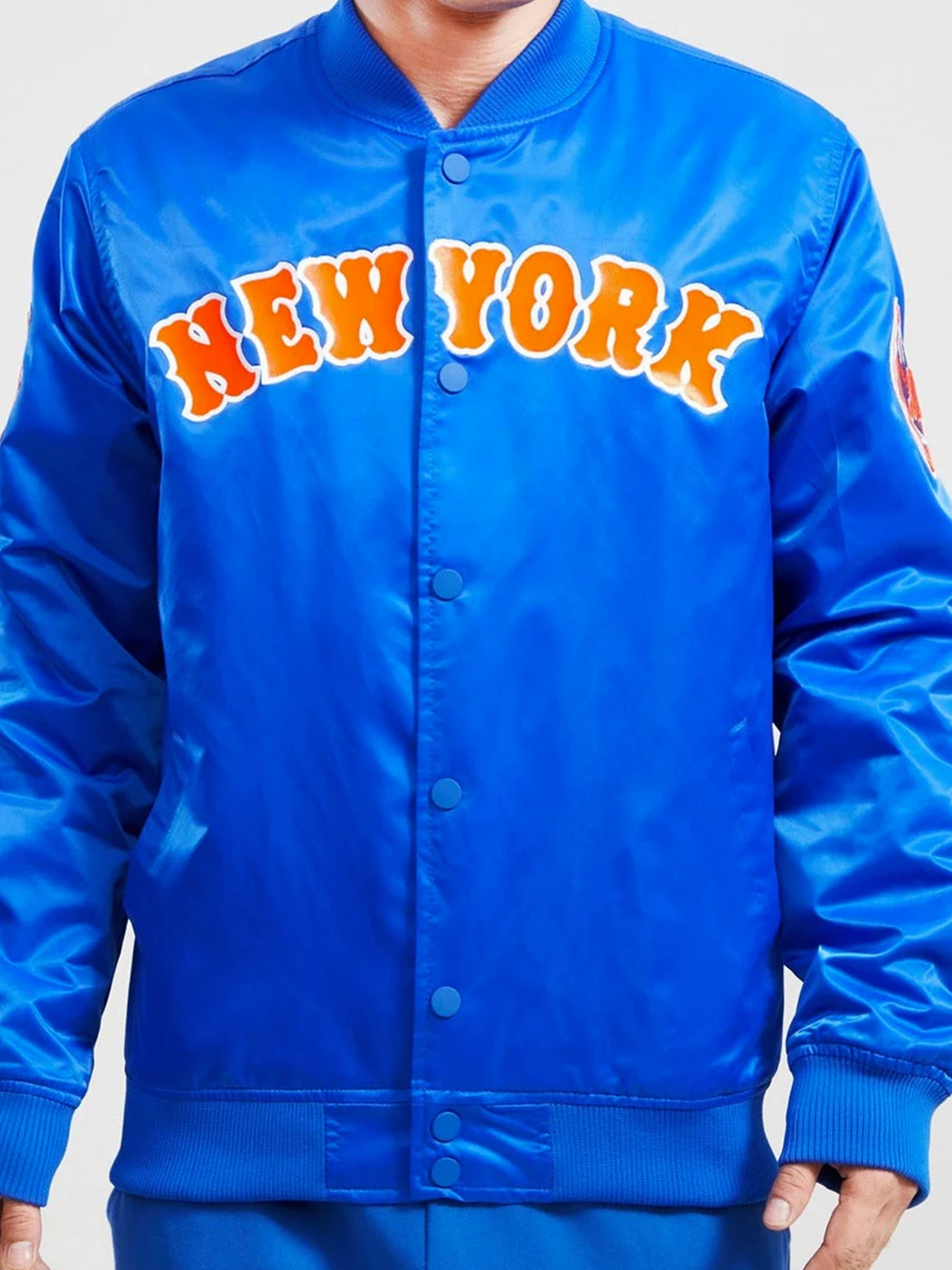 New York Mets Pro Standard MLB Team Classic Satin Button Jacket - Blue