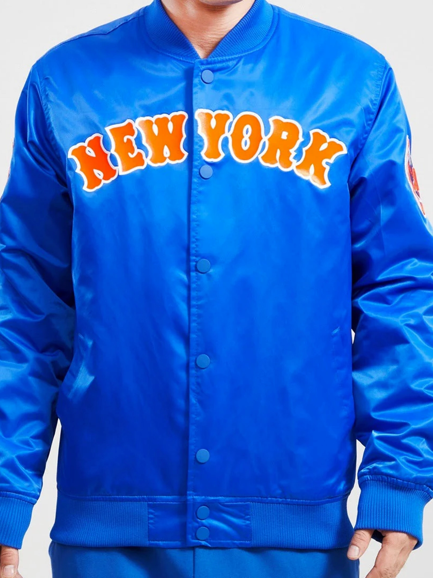 New York Mets Pro Standard MLB Team Classic Satin Button Jacket - Blue