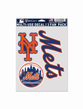 New York Mets Wincraft MLB Team 3 Pack Decal Set