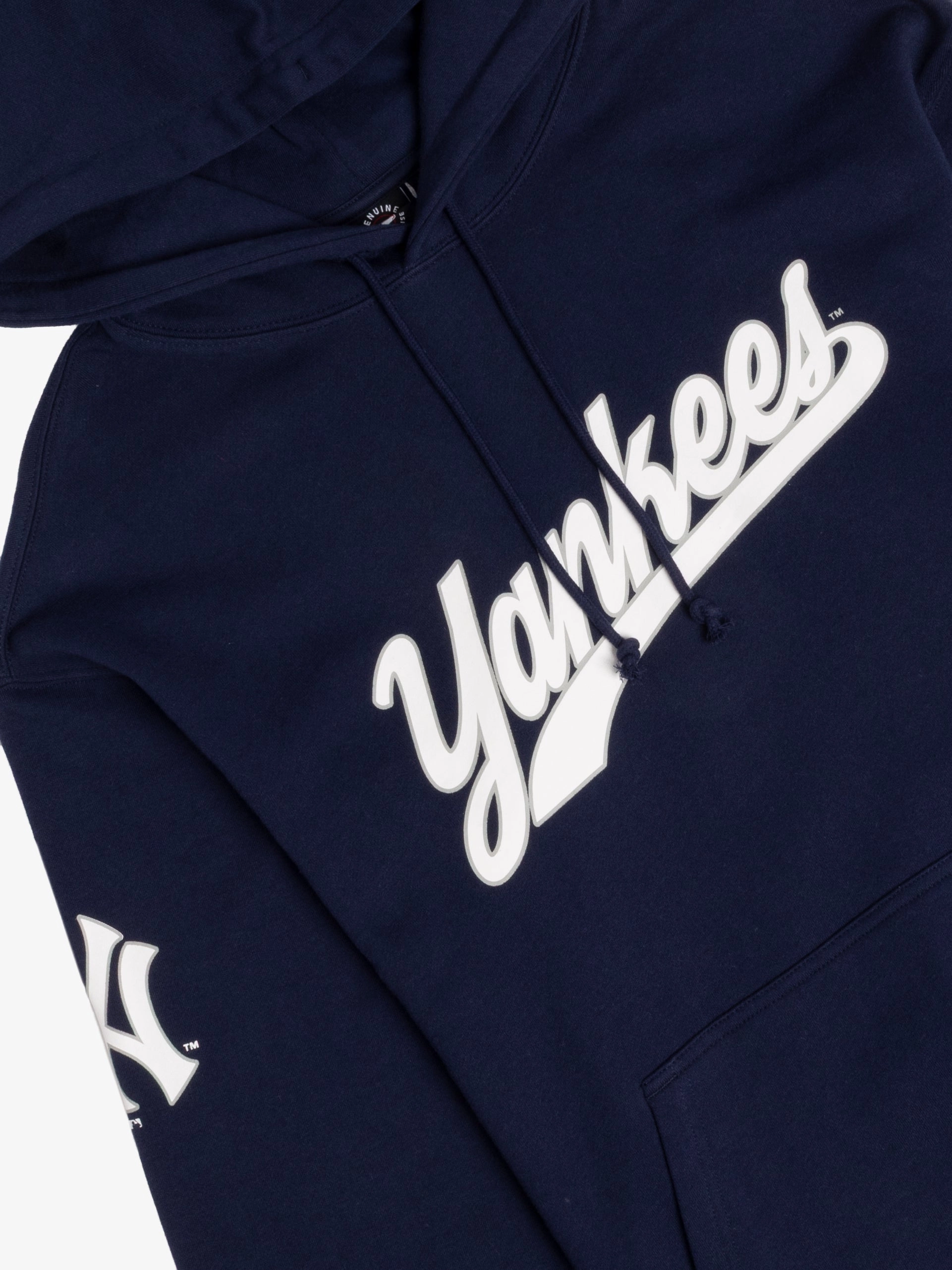 New York Yankees Majestic MLB Script Vintage Hoodie Jumper - Navy