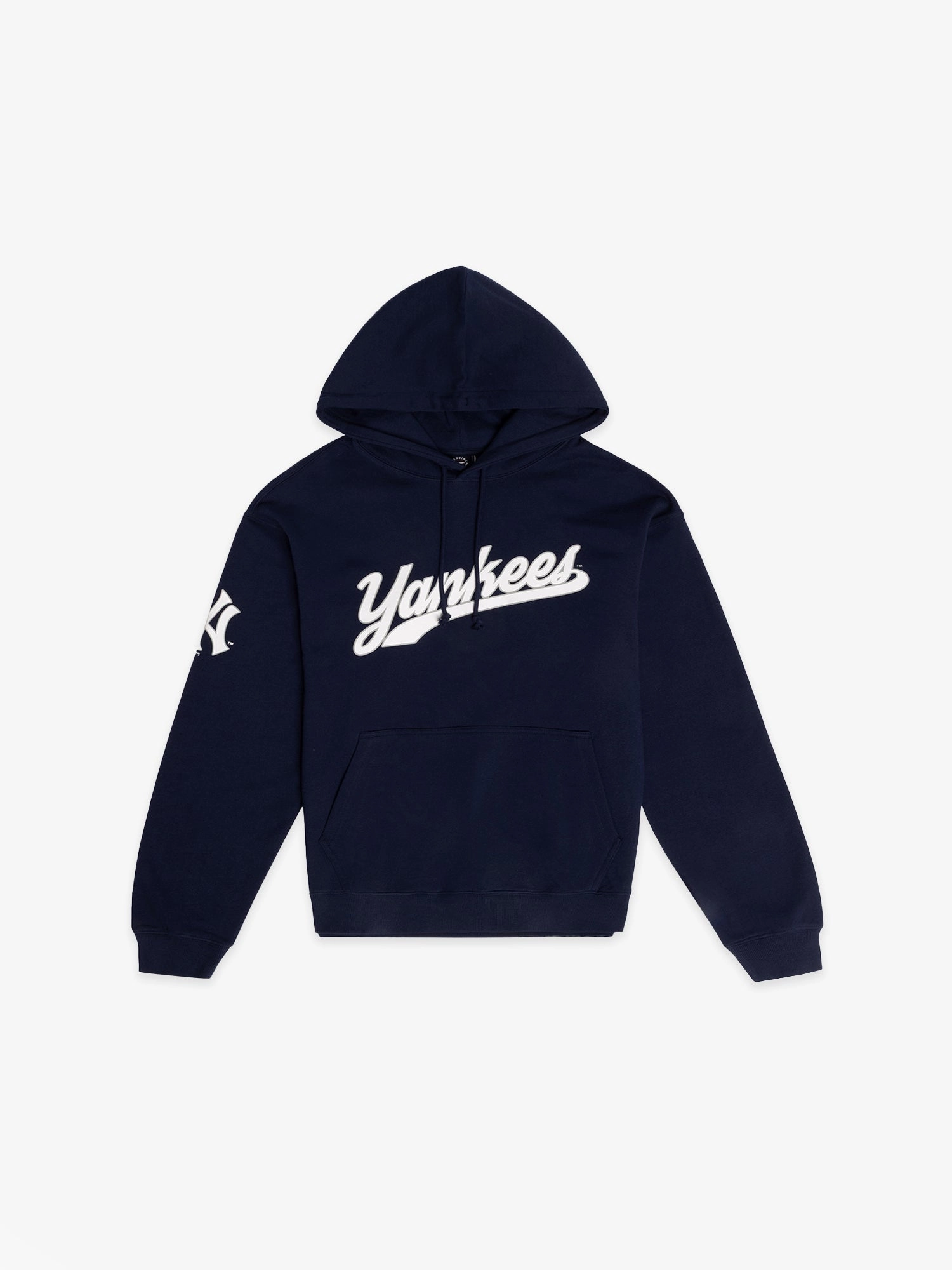 New York Yankees Majestic MLB Script Vintage Hoodie Jumper - Navy