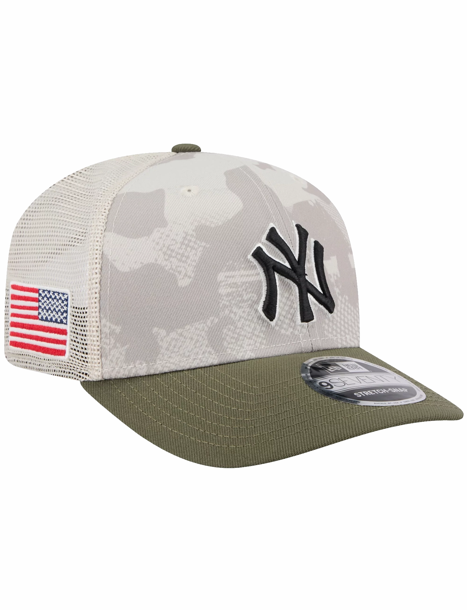 New York Yankees New Era MLB Armed Forces 2025 9SEVENTY Stretch-Snapback Hat