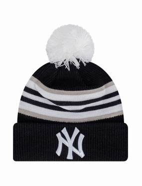New York Yankees New Era MLB Stripe Hit Knit Beanie - Navy