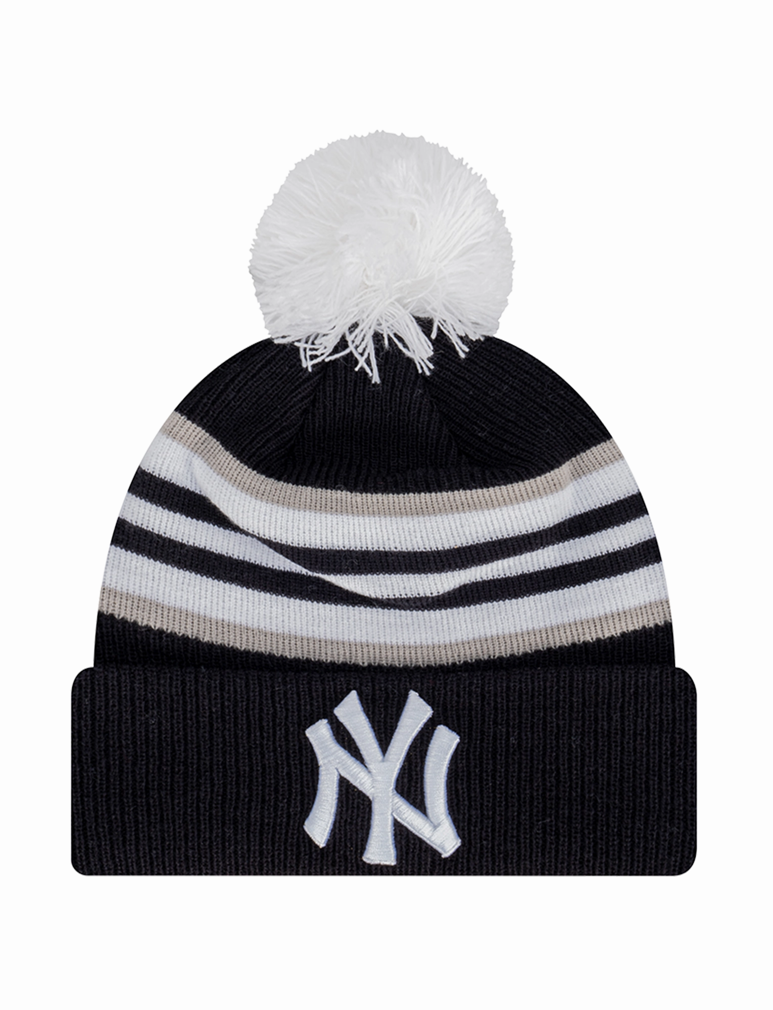New York Yankees New Era MLB Stripe Hit Knit Beanie - Navy