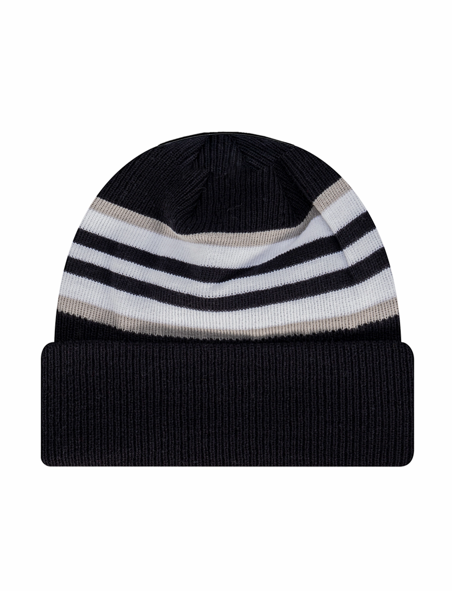 New York Yankees New Era MLB Stripe Hit Pomless Knit Beanie - Navy