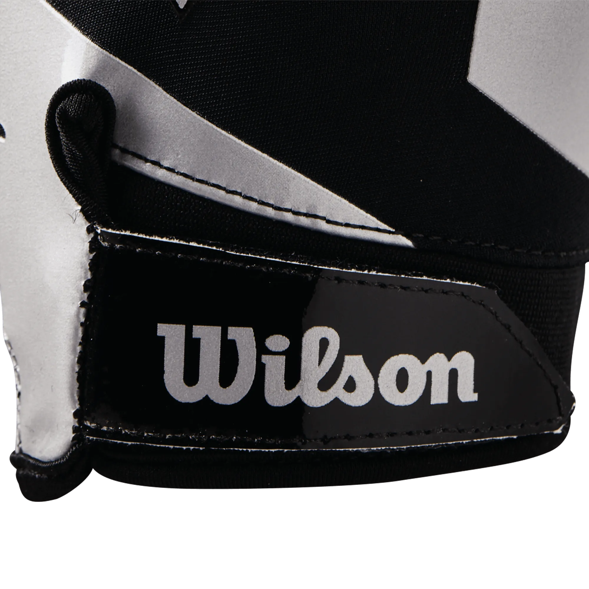NFL Shield Wilson Stretch Fit Adult Receiver Gloves - Black/Silver