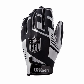 NFL Shield Wilson Stretch Fit Adult Receiver Gloves - Black/Silver